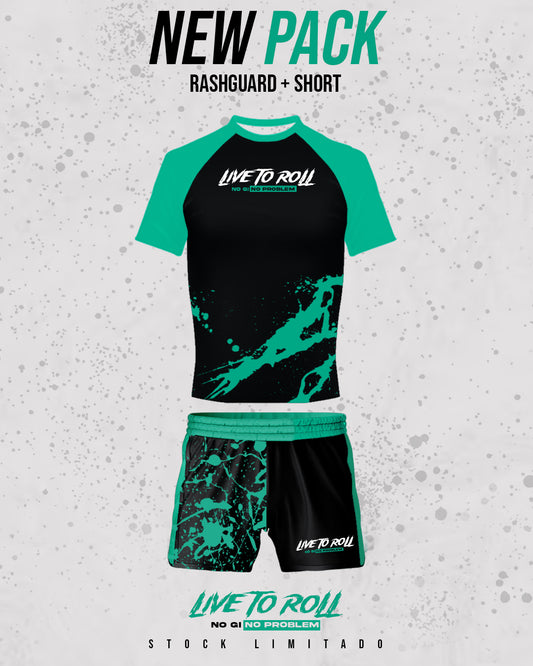 RASHGUARD Y SHORT LIVE TO ROLL